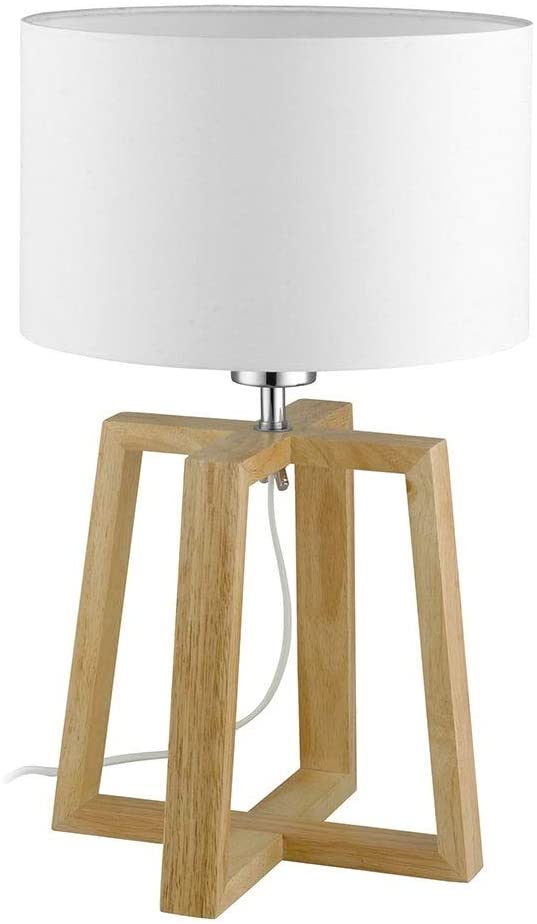1 Light Natural Table Lamp White Fabric