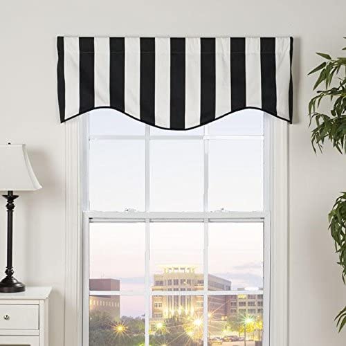 Shaped Valance Color Stripe Modern Contemporary 100%