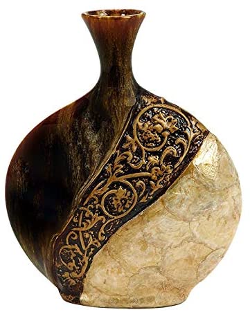 Ceramic Decorative 17 inch Shell Vase Black