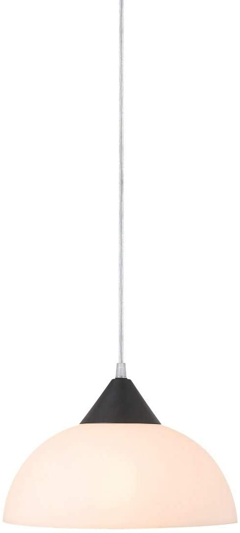 Dark Bronze 1 Light Plug Pendant Frosted Plastic Shade Brown Transitional Metal