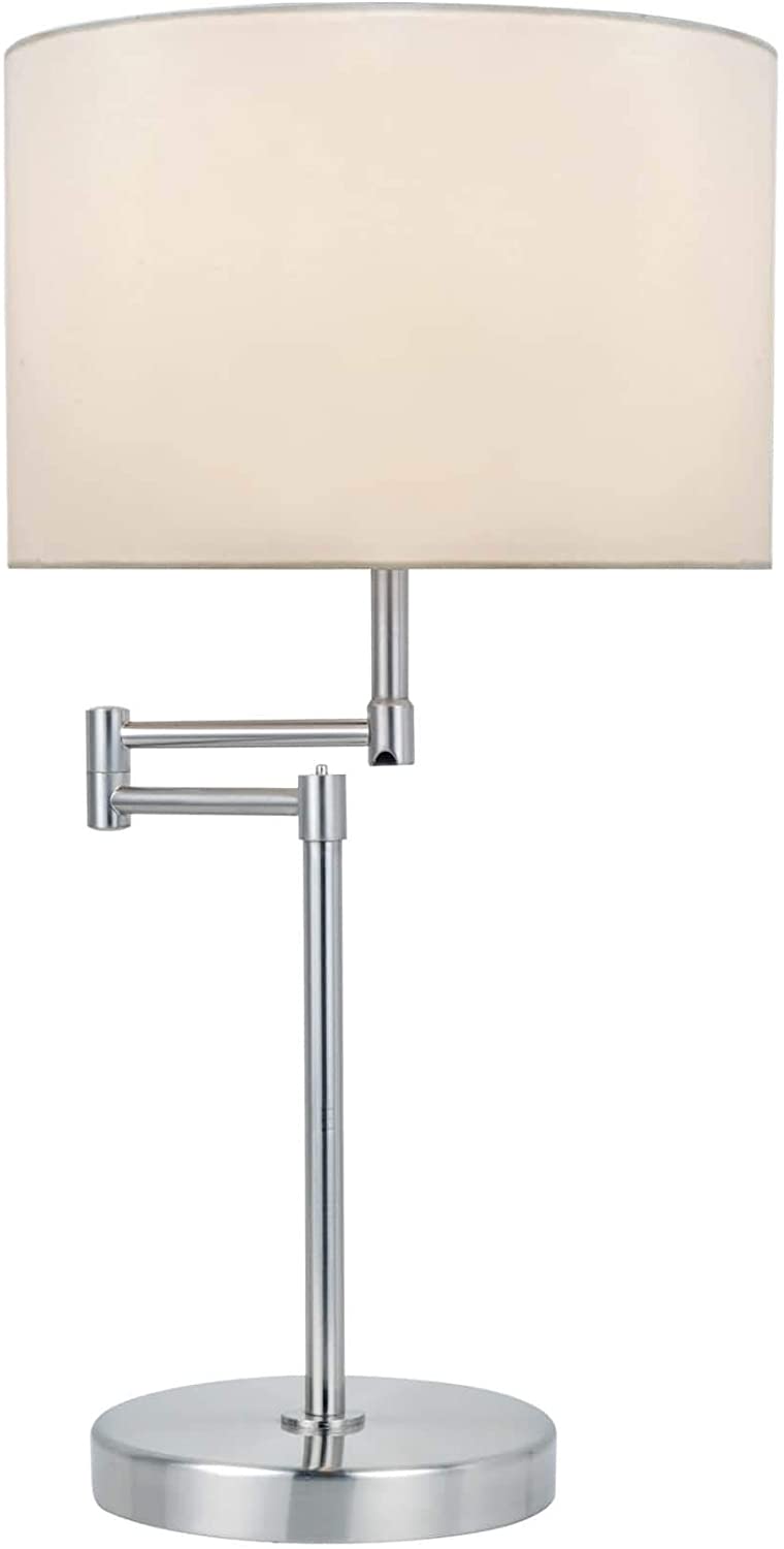 Table Lamp Cream Silver Transitional Bulbs