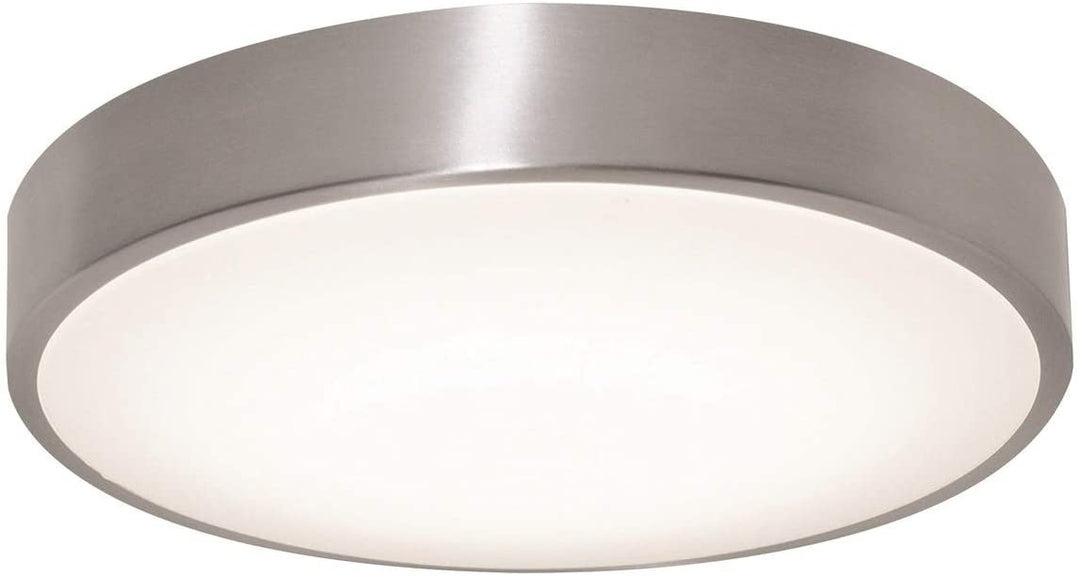 12 inch Brushed Aluminum Led Flush Mount White Acrylic Shade