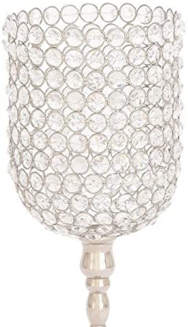 Aluminum Crystal Candleholder Color Glam Iron - Diamond Home USA