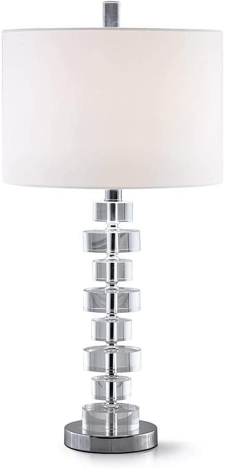 Crystal Table Lamp Clear Glam Modern Contemporary Chrome - Diamond Home USA