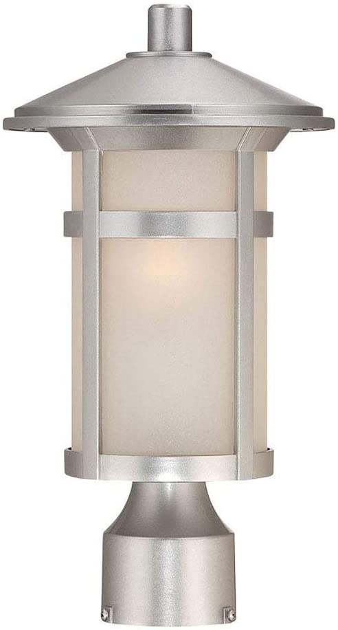 1 Light Brushed Silver Outdoor Post Lantern Grey