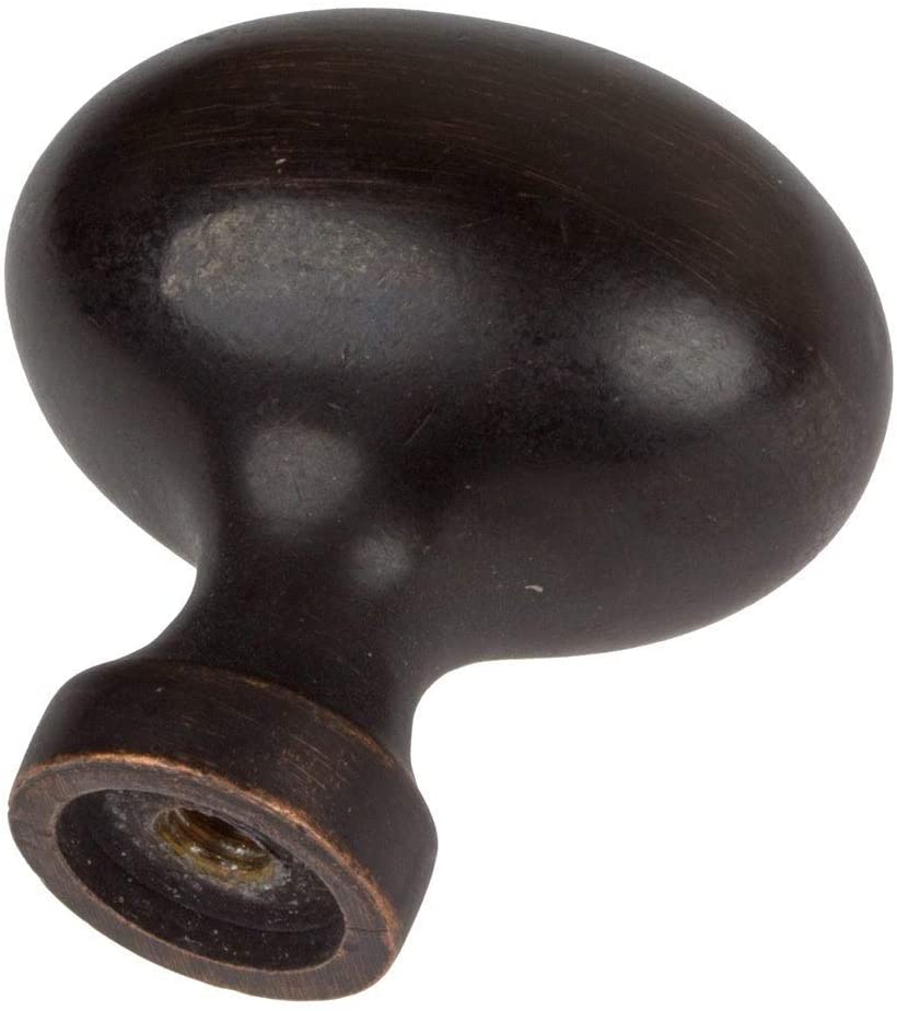 1 25 inch Oil Rubbed Bronze Classic Oval Egg Cabinet Knobs (Pack 25) Metal Finish - Diamond Home USA