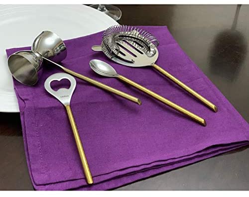 Bar Tools Accessories Bartending Kit Set 4 Home (Golden