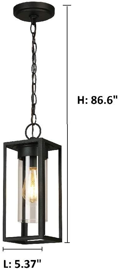 14 inch Matte Black Outdoor Clear Glass Transitional Steel Dimmable - Diamond Home USA