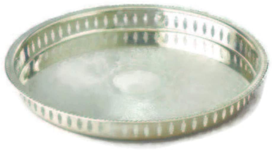 15" Silver lated Gallery Tray Modern Contemporary Metal 1