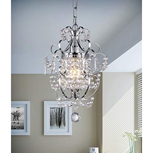 Crystal Glam Chandelier Silver Glamour Light Fixture Dining Room Decor Glamorous Lighting Glass