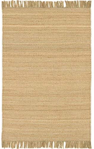 Hand Woven Natural Fiber Jute Area Rug 4' X 5'9" Brown