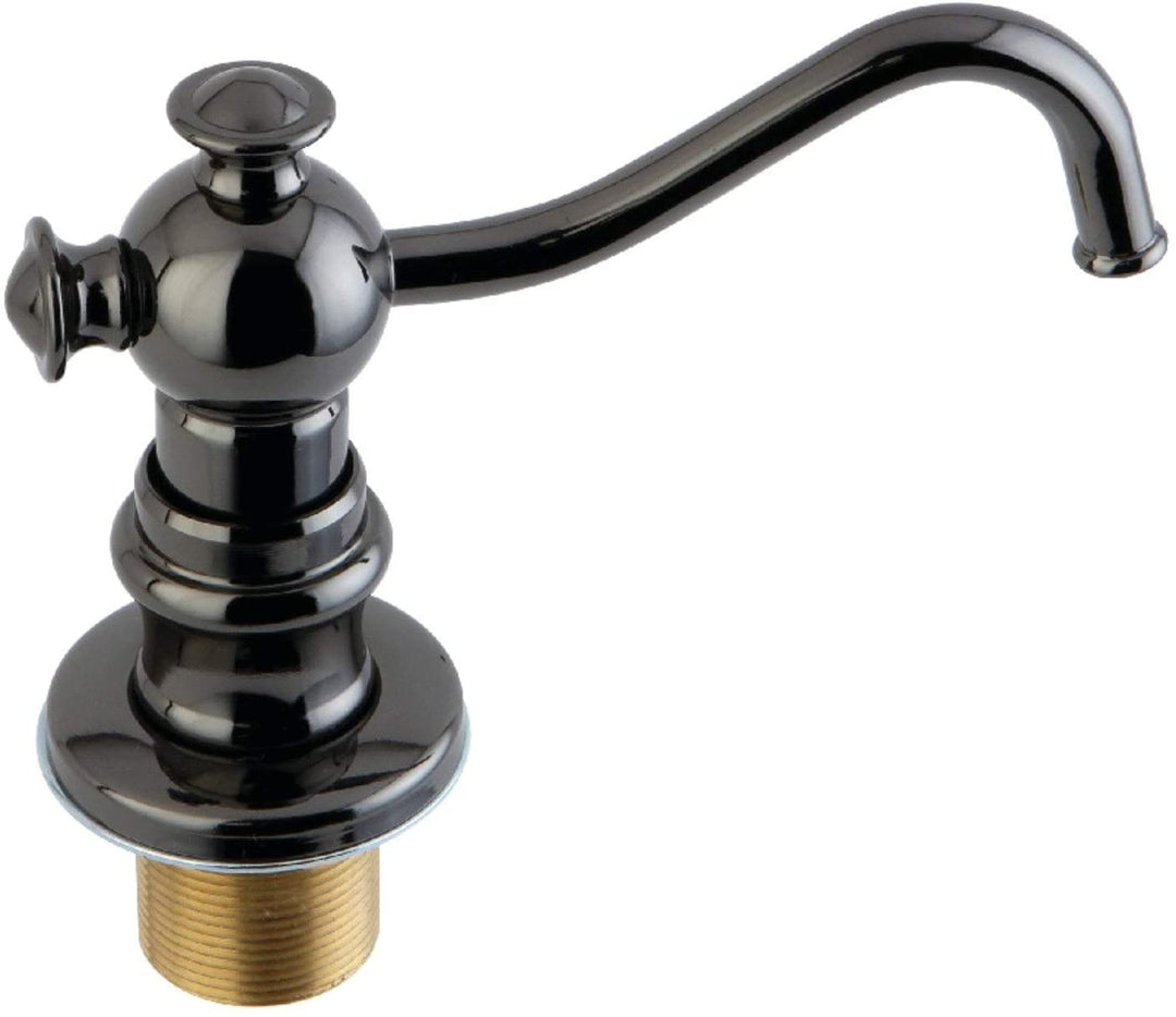 Water Onyx Curved Nozzle Metal Soap Dispenser Black