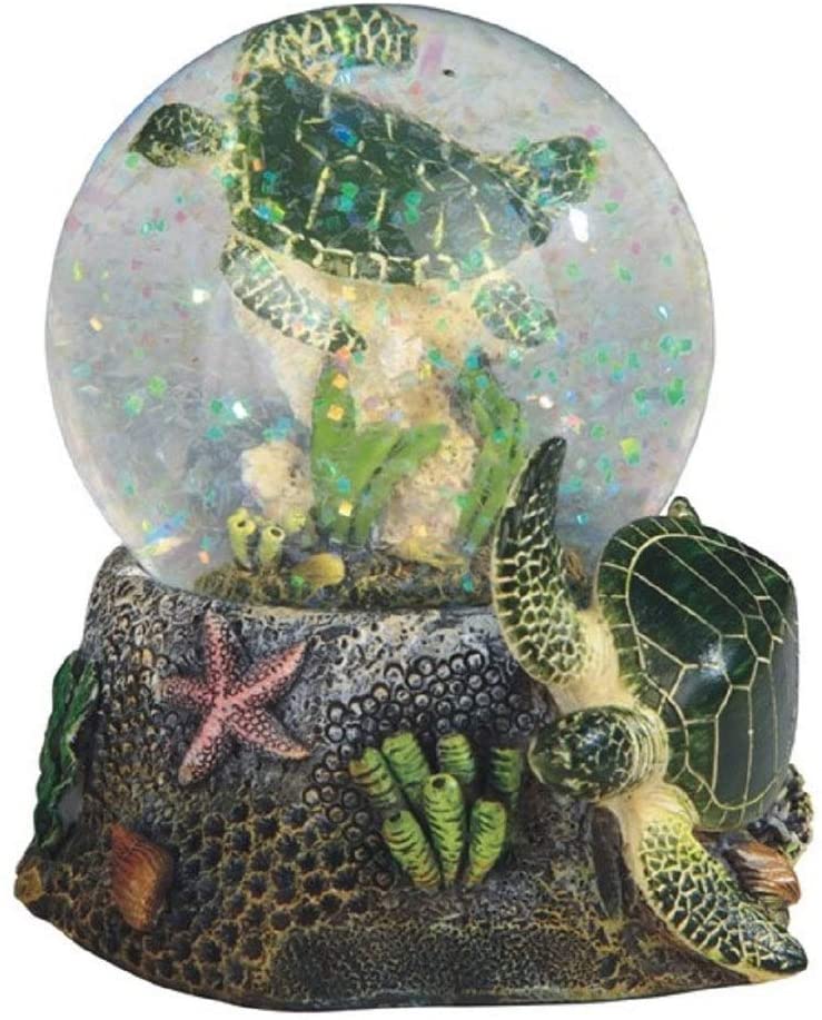 3 75" h Green Sea Turtle Glitter Snow Globe Marine Life