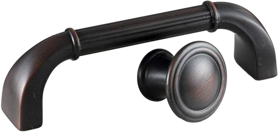 1 25 inch Oil Rubbed Bronze Round Deco Cabinet Knobs (Case 25) Metal Finish - Diamond Home USA