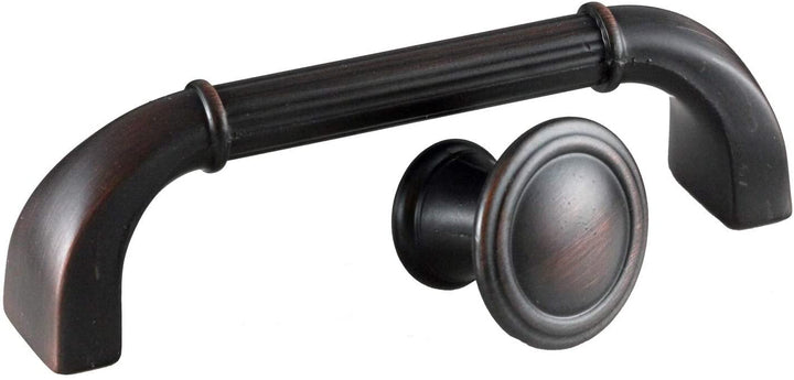1 25 inch Oil Rubbed Bronze Round Deco Cabinet Knobs (Case 25) Metal Finish - Diamond Home USA