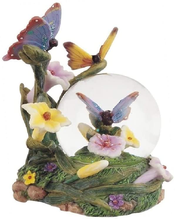 5" h Butterflies Glitter Snow Globe Color