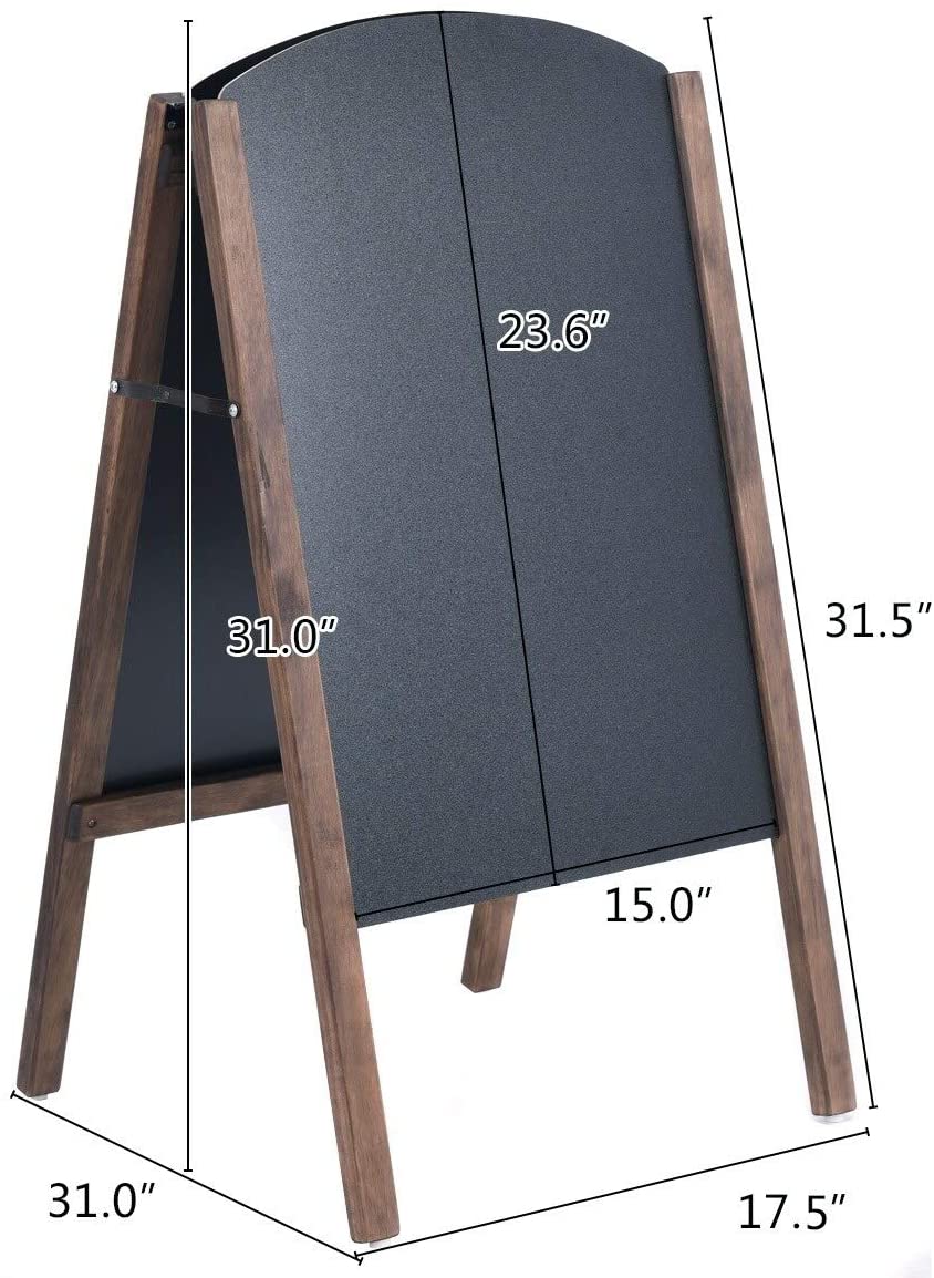31 5 inch Frame Sign Menu Chalkboard Wooden Sidewalk Easel Chalk Stand Black MDF