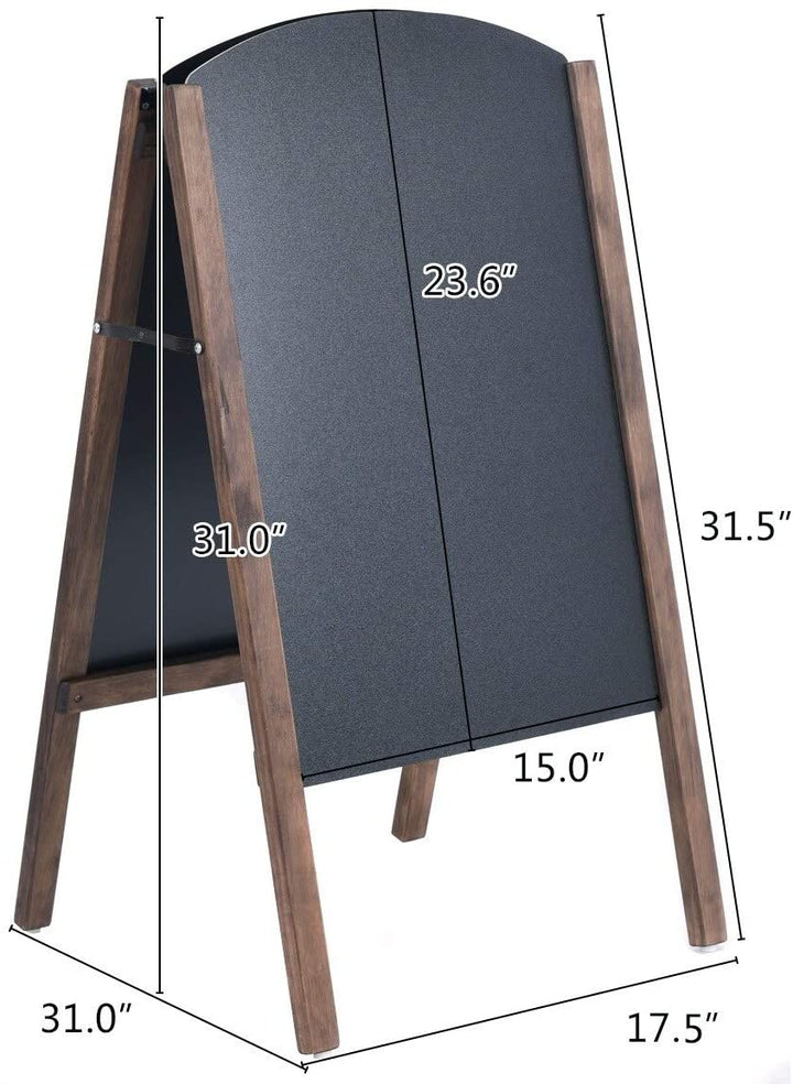 31 5 inch Frame Sign Menu Chalkboard Wooden Sidewalk Easel Chalk Stand Black MDF