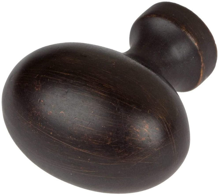 1 25 inch Oil Rubbed Bronze Classic Oval Egg Cabinet Knobs (Pack 25) Metal Finish - Diamond Home USA