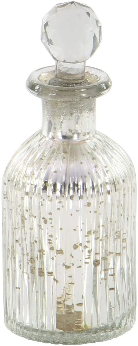 Decoractive Silver Glass Bottles Stoppers (Set 3) Grey Farmhouse