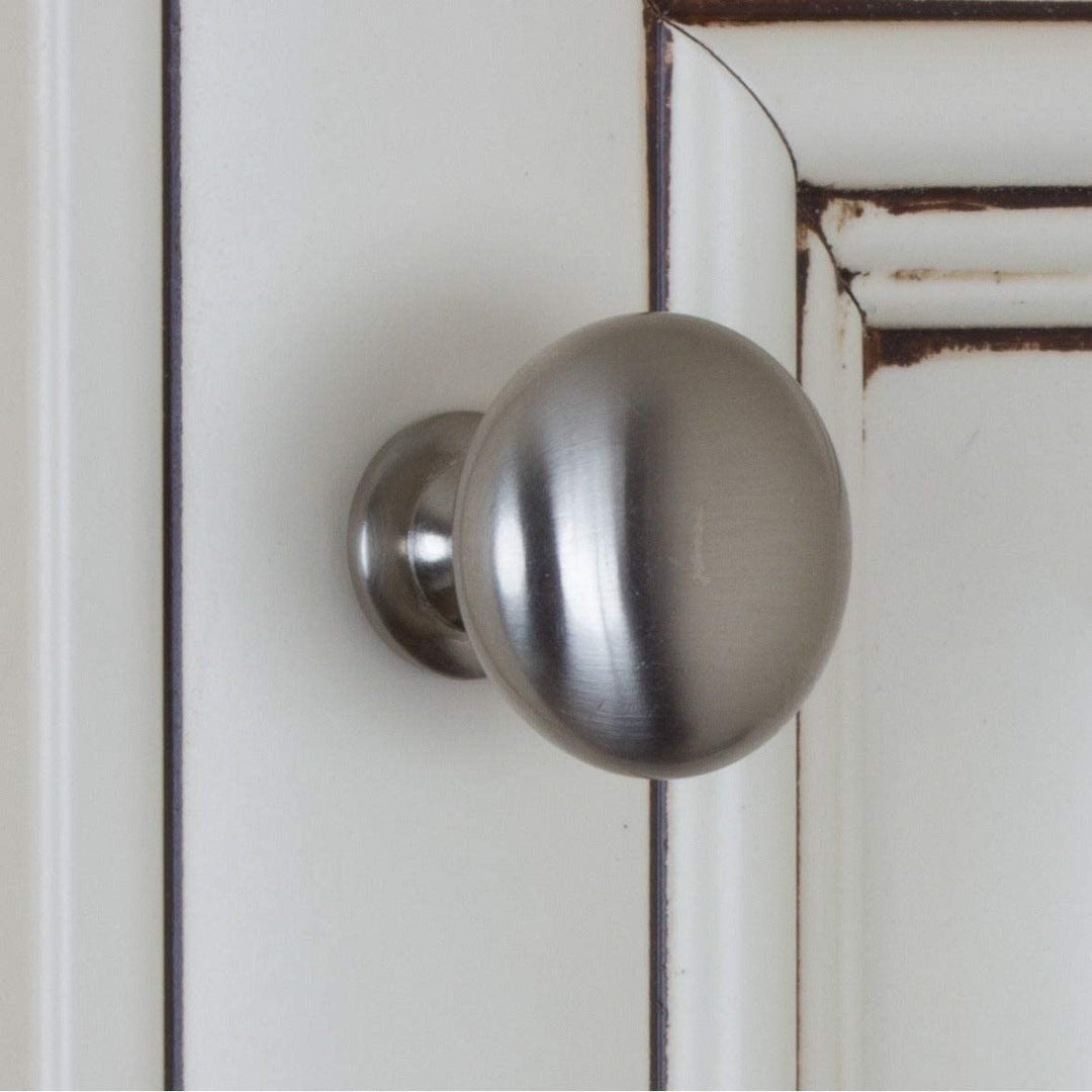1 125 inch Satin Nickel Classic Round Cabinet Knobs (Case 25) Grey Metal Finish - Diamond Home USA