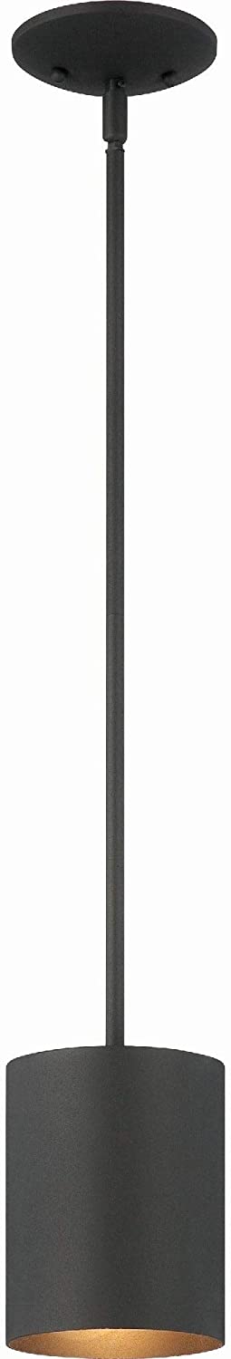 1 Light Black Aluminum Led Cylinder Pendant Modern