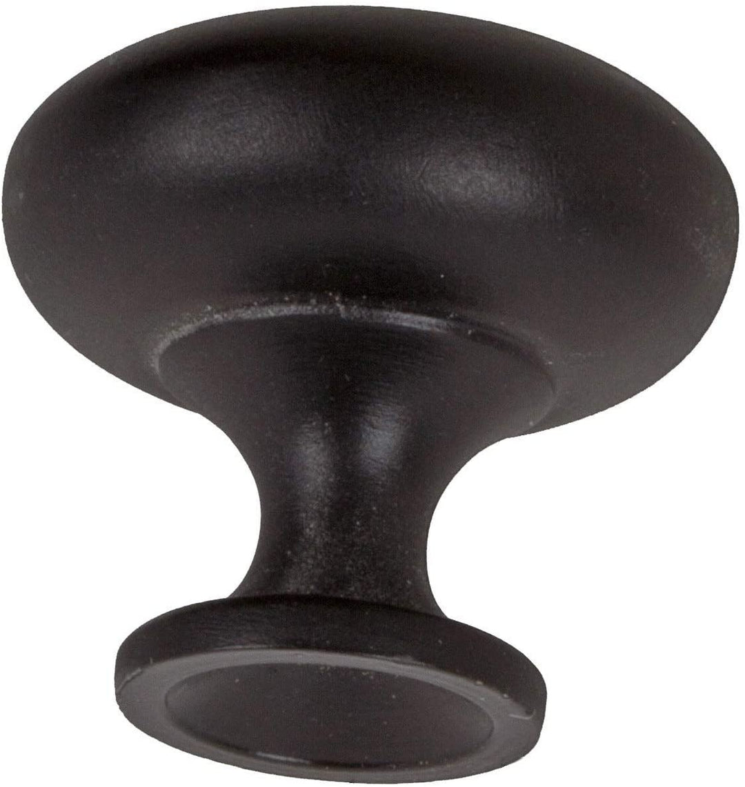 1 125 inch Matte Black Classic Round Cabinet Knobs (Pack 25) Modern Contemporary Metal - Diamond Home USA