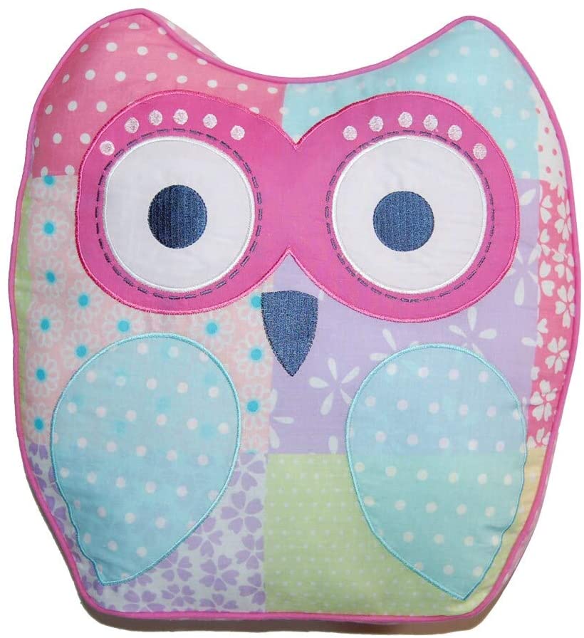 Cute Owl Decorative Pillow Black Blue Pink White Animal