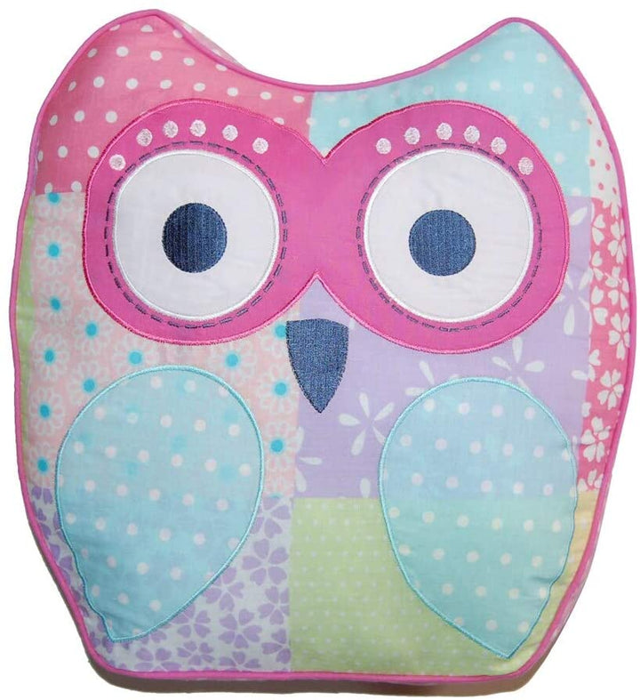 Cute Owl Decorative Pillow Black Blue Pink White Animal