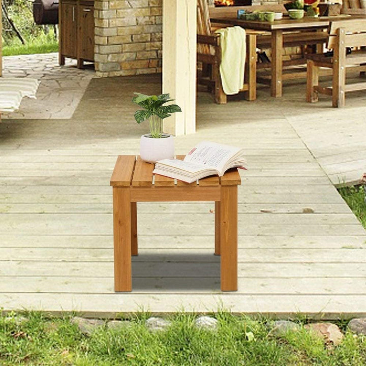 Wooden Square Side End Table Patio Coffee Bistro Indoor