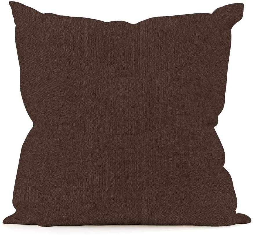Chocolate 20 inch Square Pillow Brown Solid Color Modern