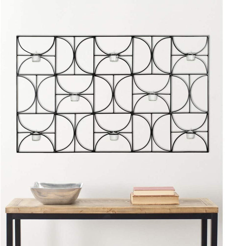 Lighting Candle Holder Wall Sconce 47 2" X 4 7" 28 3" Black Iron Metal - Diamond Home USA