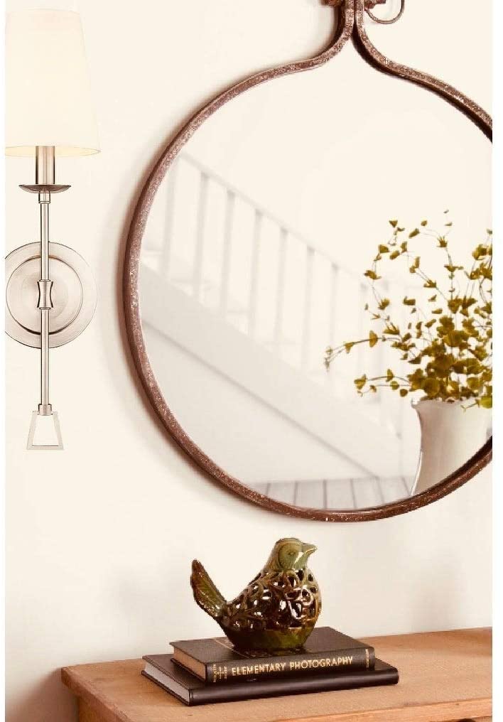 Modern Traditional One 1 Light Wall Sconce Shade Silver Nickel N/ Metallic Contemporary Metal Dimmable - Diamond Home USA