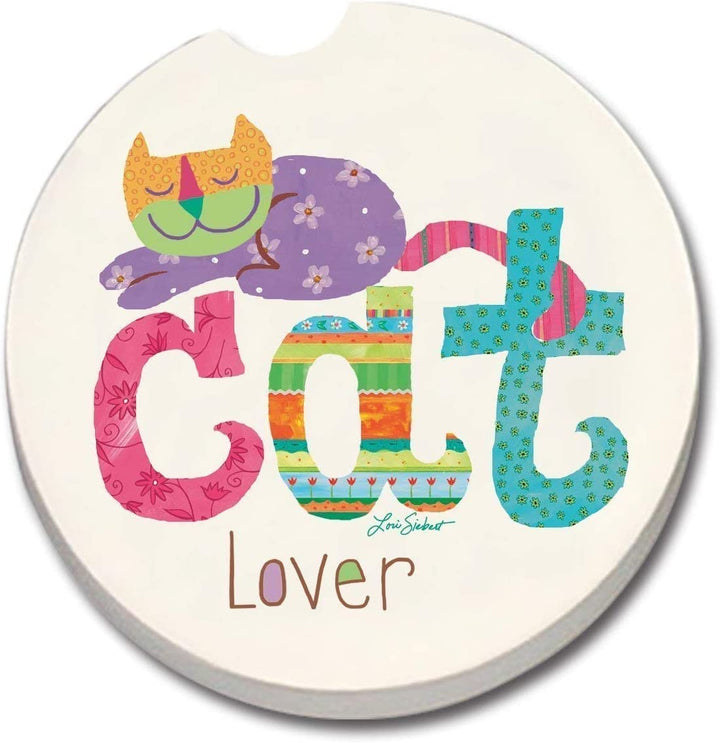 Absorbent Stone Car Cat Lover Coaster (Set 2) Color