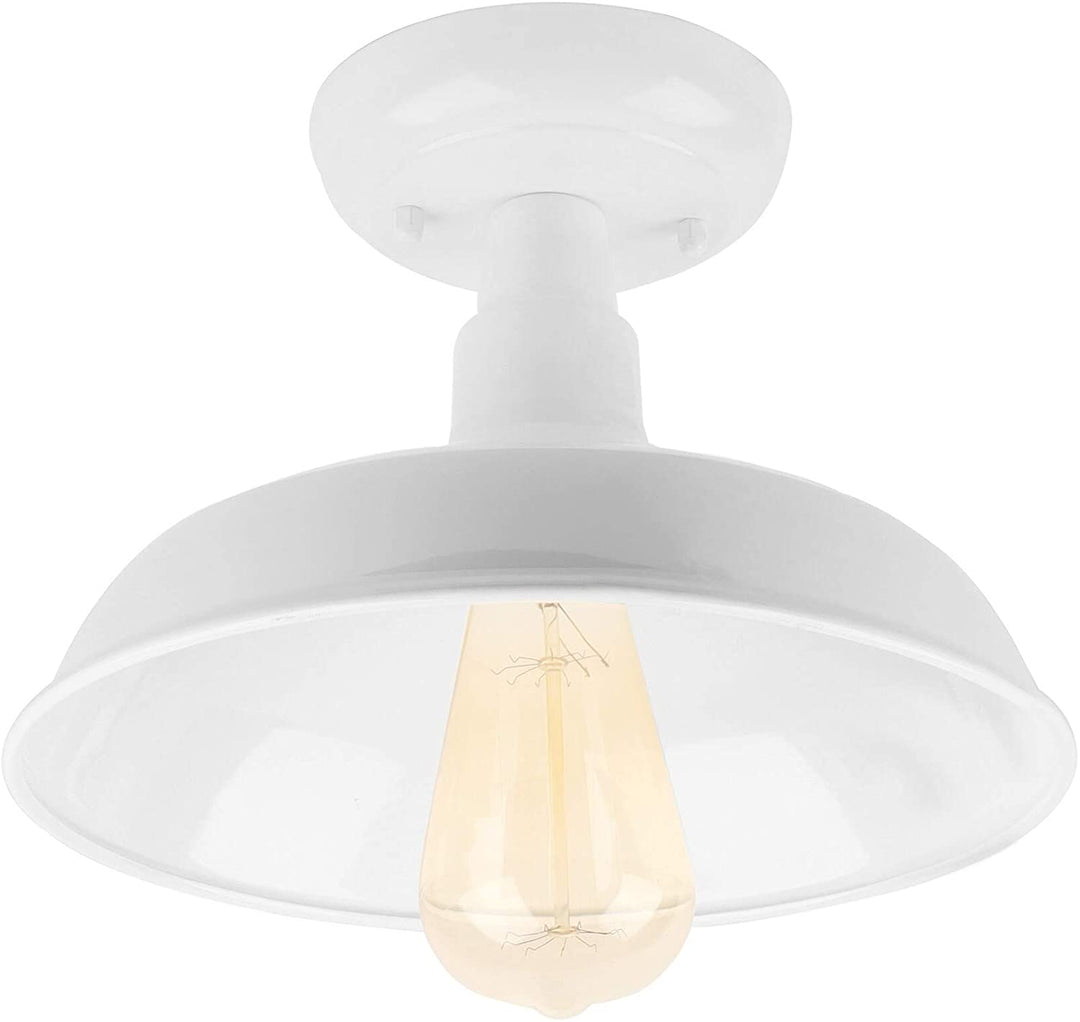 1 Light Outdoor Ceiling Mounted Lighting White Modern Contemporary Metal Dimmable