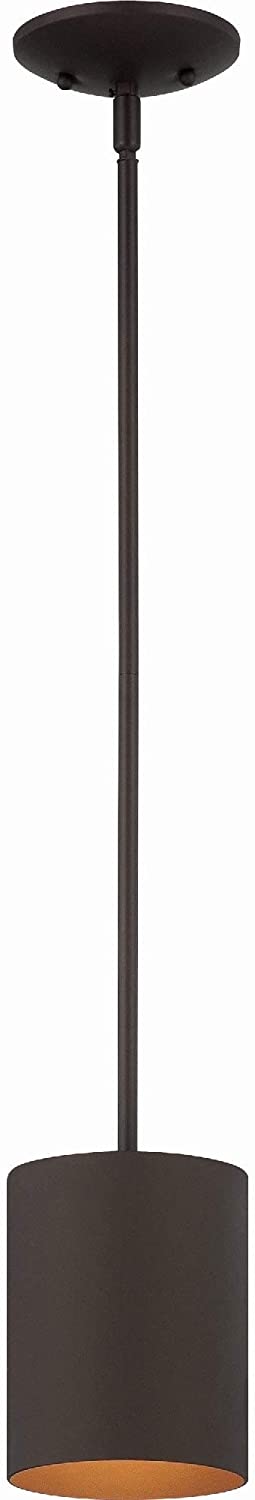 1 Light Antique Bronze Aluminum Led Cylinder Pendant
