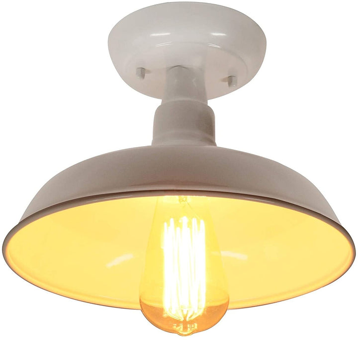 1 Light Outdoor Ceiling Mounted Lighting White Modern Contemporary Metal Dimmable