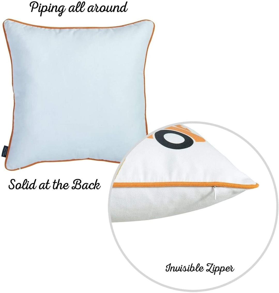 Fall Season Thanksgiving Throw Pillow Cover 18"x18" (2 Pcs Set) Floral Polyester Two Pillows Removable