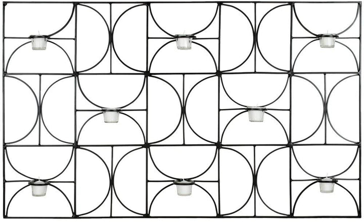 Lighting Candle Holder Wall Sconce 47 2" X 4 7" 28 3" Black Iron Metal - Diamond Home USA