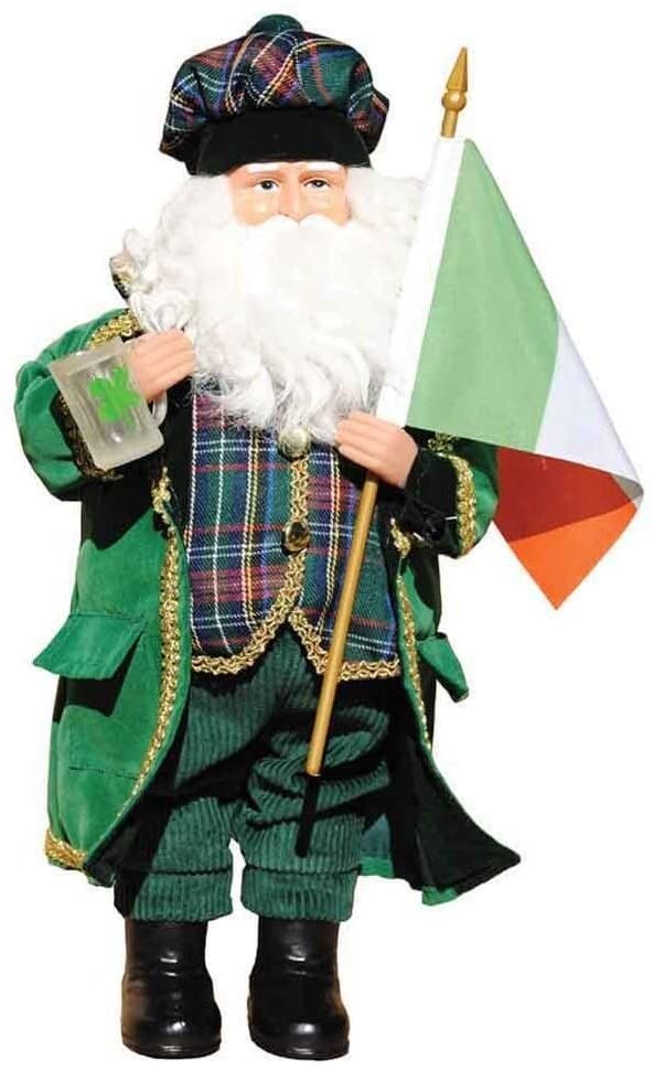15" Irish Santa Figurine Color