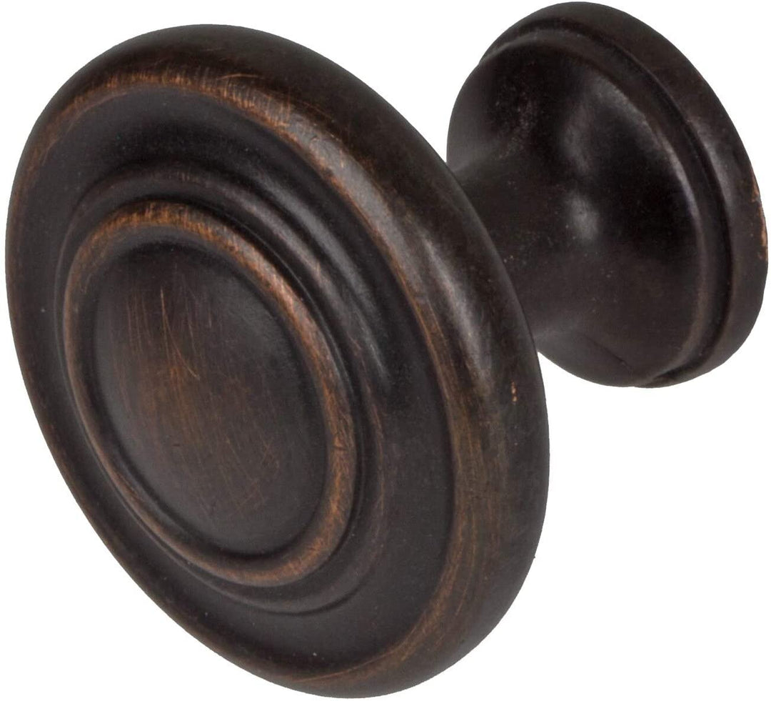 1 25 inch Oil Rubbed Bronze 3 Ring Round Cabinet Knobs (Pack 10) Brown Metal Finish - Diamond Home USA