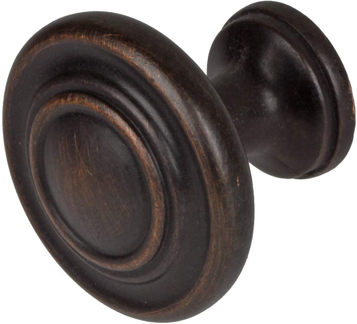 1 25 inch Oil Rubbed Bronze 3 Ring Round Cabinet Knobs (Pack 10) Brown Metal Finish - Diamond Home USA