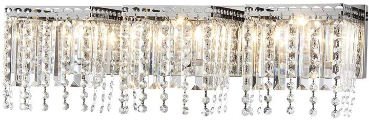 3 Light Chrome 26 inch Crystal Wall Lamp Clear Modern Contemporary
