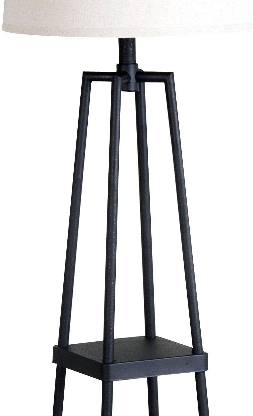 Modern Distressed Floor Lamp Black Contemporary Reading Light 3Way 4 Leg Standing Lamp Rustic Bedroom Living Room Metal