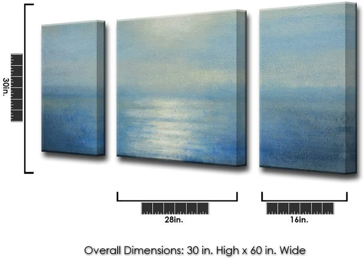 Coastal Sunrise' Jr 3 pc Canvas Art Set Blue Modern