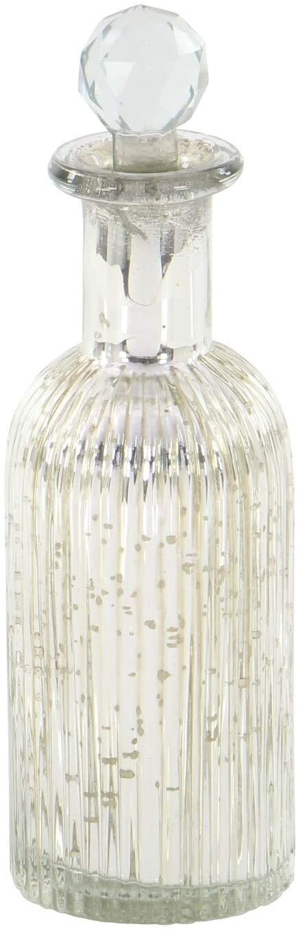 Decoractive Silver Glass Bottles Stoppers (Set 3) Grey Farmhouse