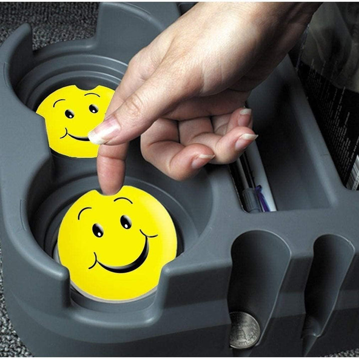 Absorbent Stone Car Coaster Happy Face (Set 2) Color Stoneware - Diamond Home USA