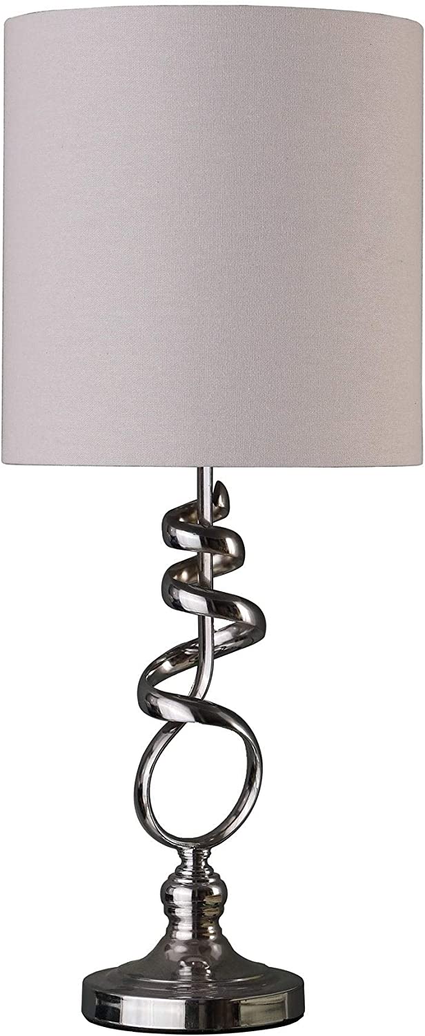 Abstract Brushed Silver Metal Table Lamp Modern Contemporary - Diamond Home USA