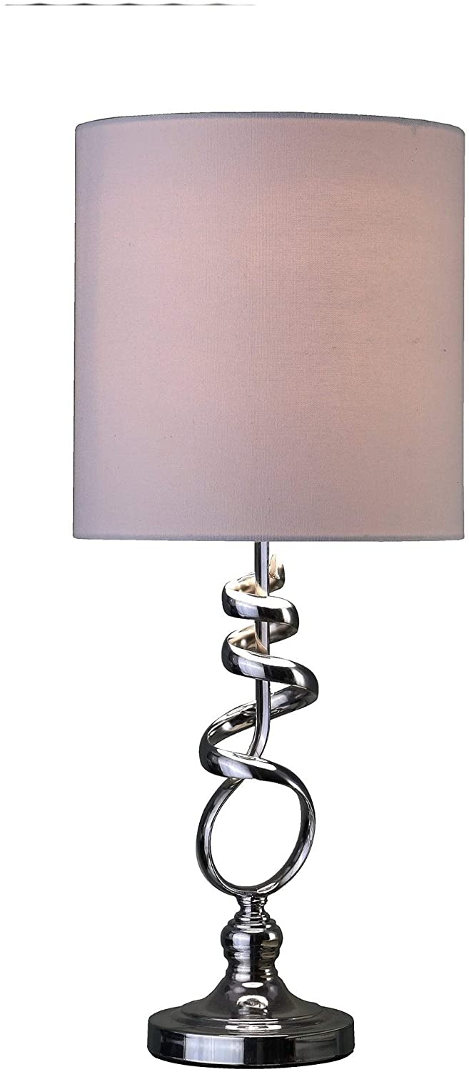 Abstract Brushed Silver Metal Table Lamp Modern Contemporary - Diamond Home USA