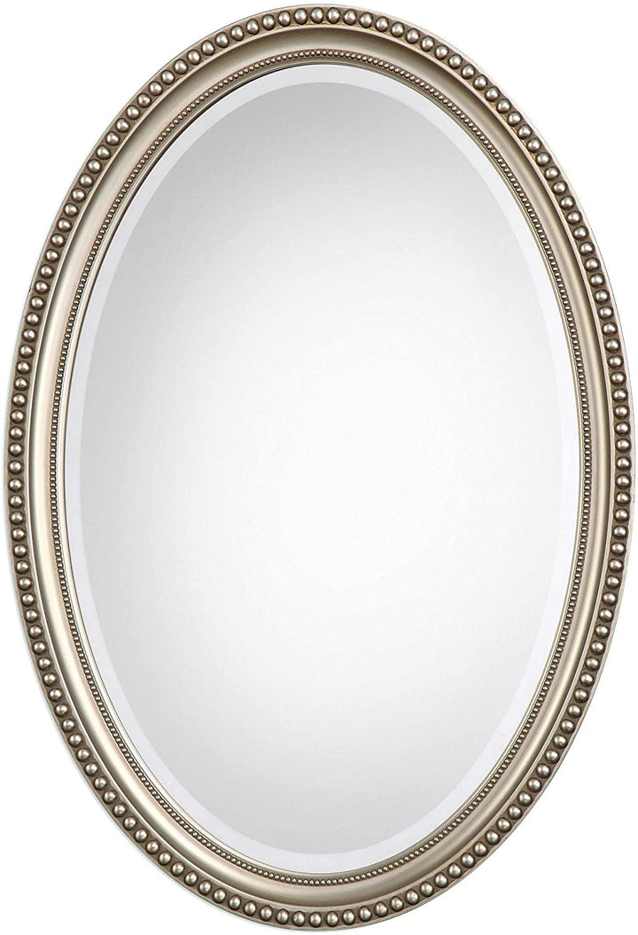 Oval Mirror Brown 22x32x1